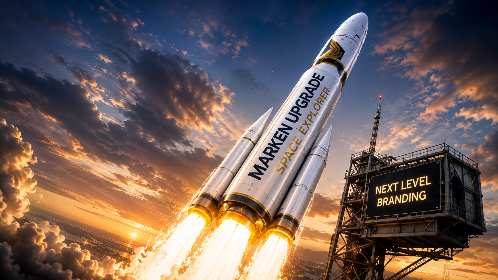 MARKEN UPGRADE Space Explorer Rakete – Next Level Branding
